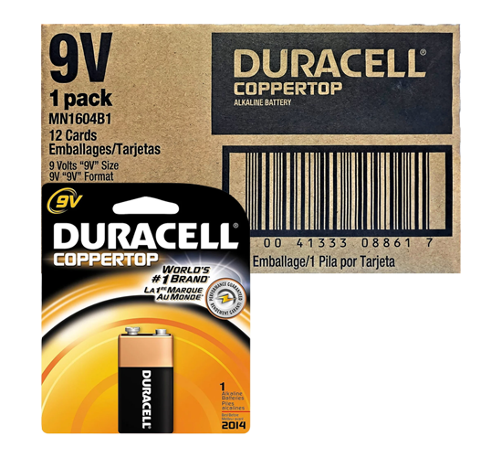 Duracell Alkaline Battery 9V 12/Pk