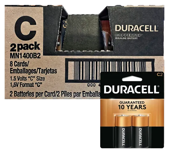Duracell Alkaline Battery C-2 8/Pk
